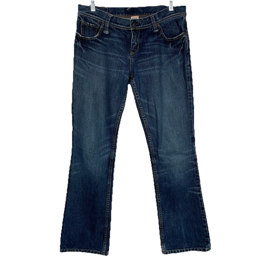Ralph Lauren Rugby Bootcut Jeans Mens Size 29x32 Blue Skull Crossbones Old Money